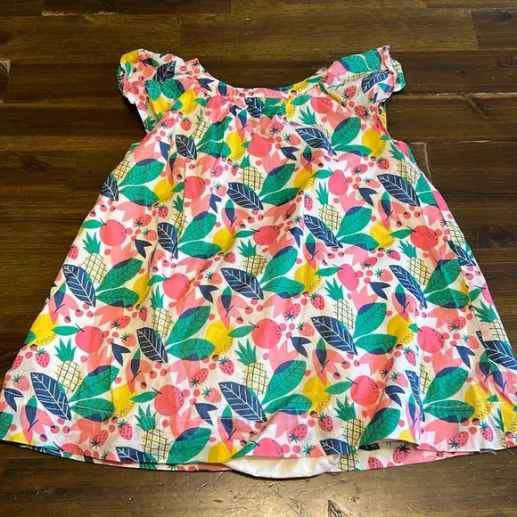 Gap Baby Girl Dress Cotton Fruits Fun Tropical 12-18 months Strawberry Pineapple - Picture 1 of 7